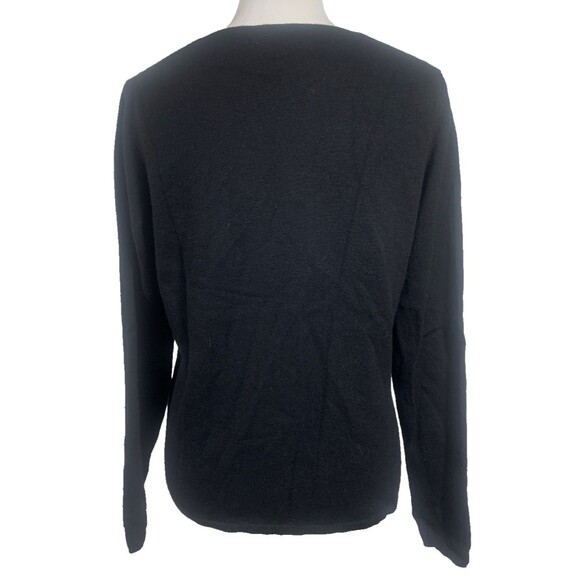 Fionn 2 Ply Cashmere Sweater Womens Size L Black Crewneck Elevated Basic - Picture 3 of 6